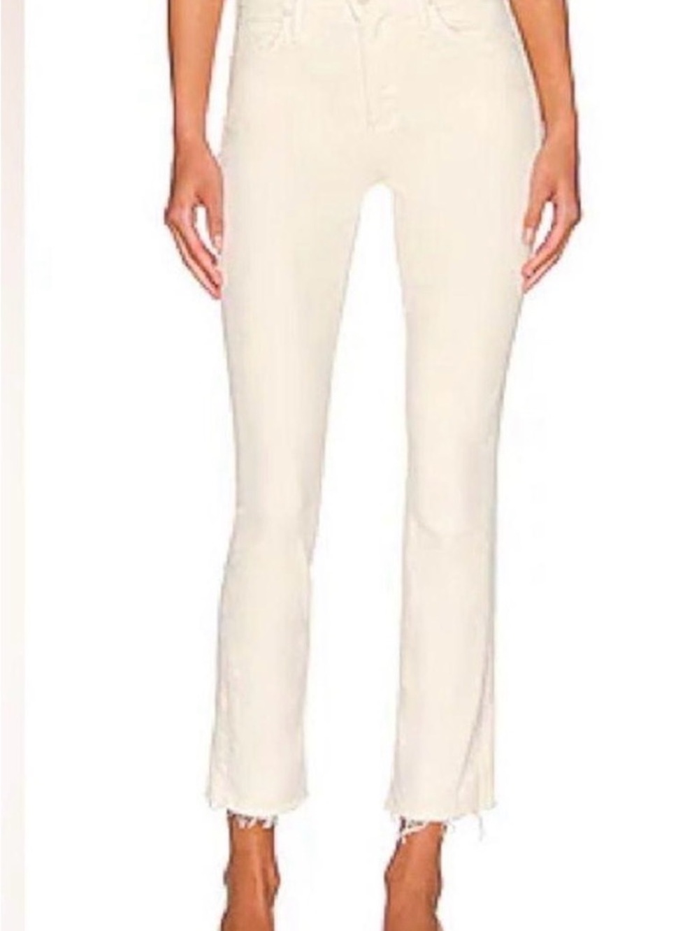 MOTHER  the insider crop step fray  Jeans color CREAM size 26